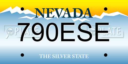 790ESE Nevada License Plate