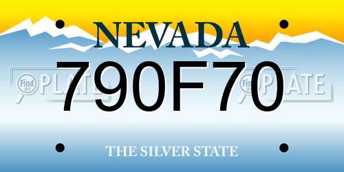 790F70 Nevada License Plate