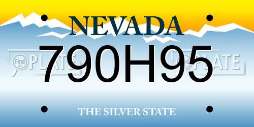 790H95 Nevada License Plate