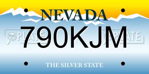 790KJM Nevada License Plate