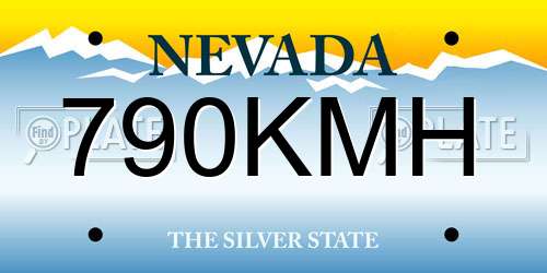 790KMH Nevada License Plate