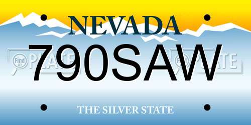 790SAW Nevada License Plate