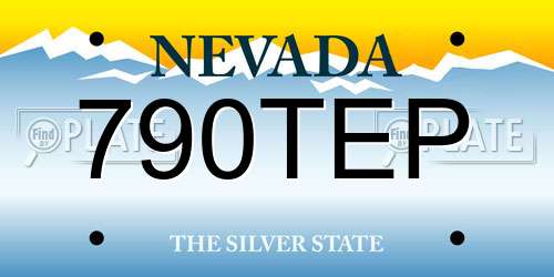 790TEP Nevada License Plate