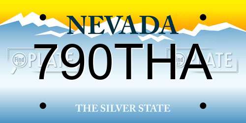 790THA Nevada License Plate
