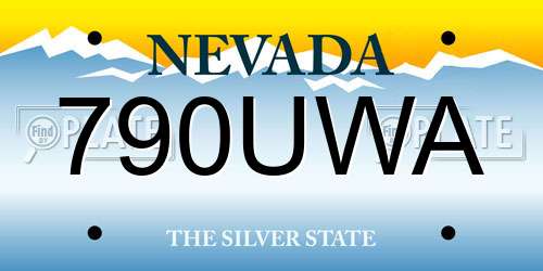 790UWA Nevada License Plate