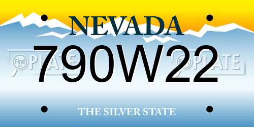 790W22 Nevada License Plate