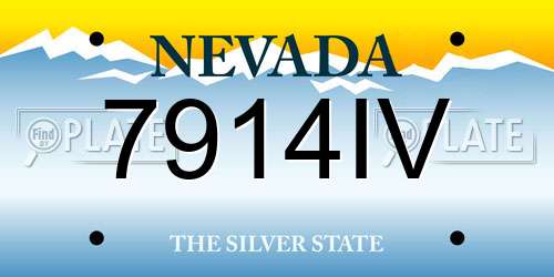 7914IV Nevada License Plate