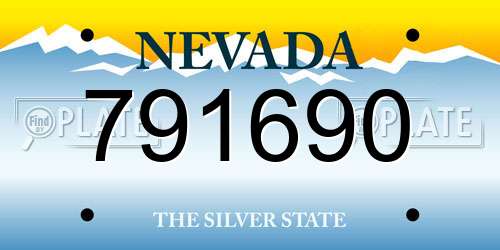 791690 Nevada License Plate