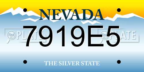 7919E5 Nevada License Plate