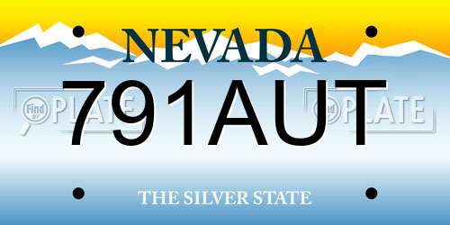 791AUT Nevada License Plate
