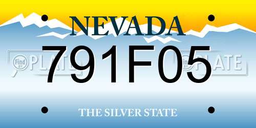 791F05 Nevada License Plate