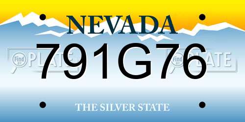 791G76 Nevada License Plate