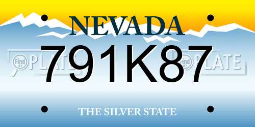 791K87 Nevada License Plate