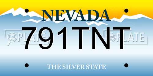 791TNT Nevada License Plate