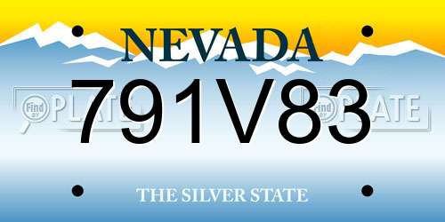 791V83 Nevada License Plate
