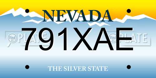 791XAE Nevada License Plate