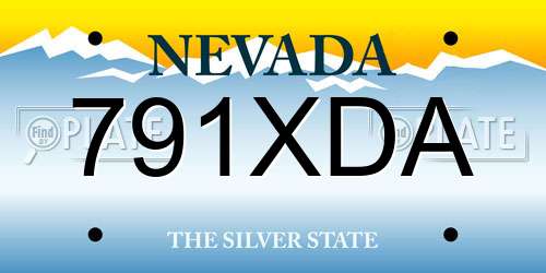 791XDA Nevada License Plate