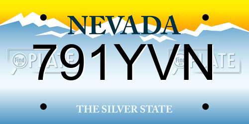 791YVN Nevada License Plate