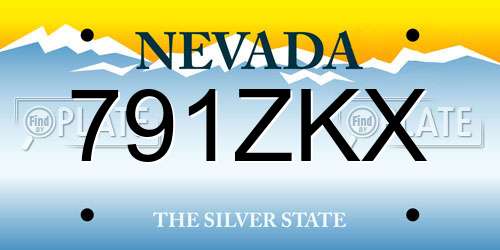 791ZKX Nevada License Plate