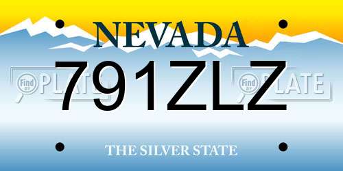 791ZLZ Nevada License Plate
