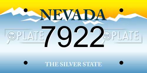 7922 Nevada License Plate