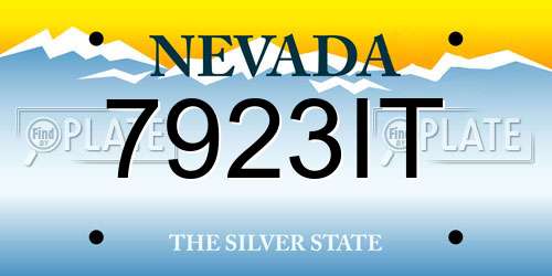 7923IT Nevada License Plate
