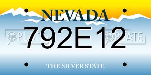 792E12 Nevada License Plate