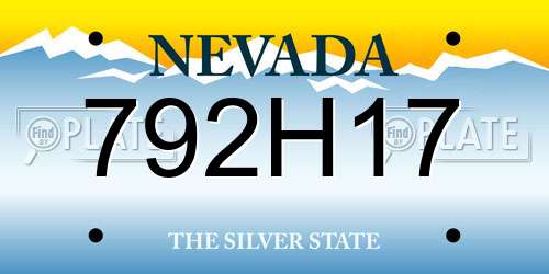 792H17 Nevada License Plate