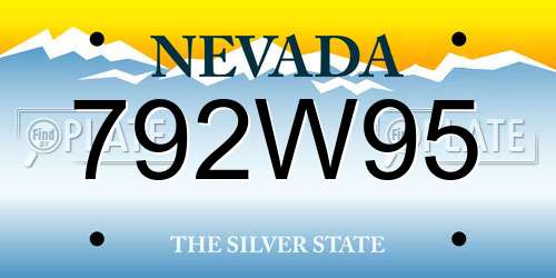 792W95 Nevada License Plate