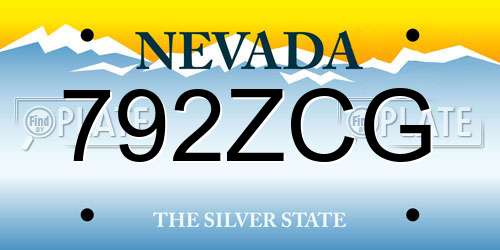 792ZCG Nevada License Plate