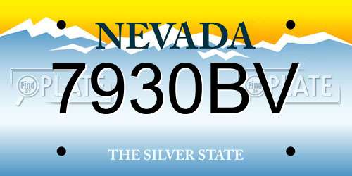 7930BV Nevada License Plate