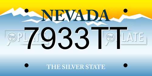 7933TT Nevada License Plate