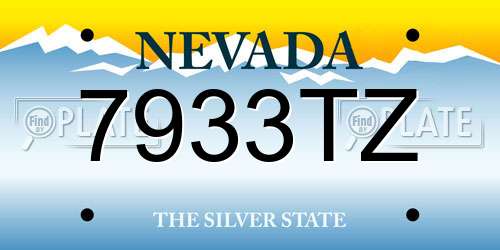 7933TZ Nevada License Plate