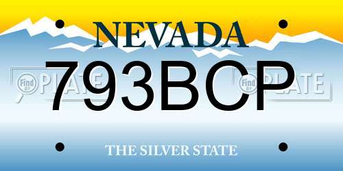 793BCP Nevada License Plate