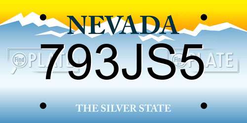 793JS5 Nevada License Plate