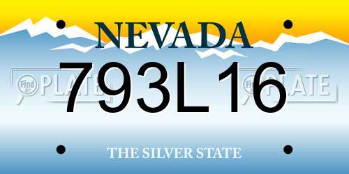 793L16 Nevada License Plate
