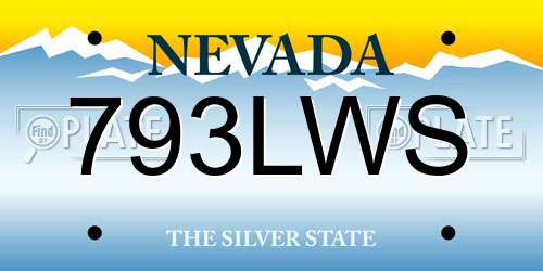 793LWS Nevada License Plate