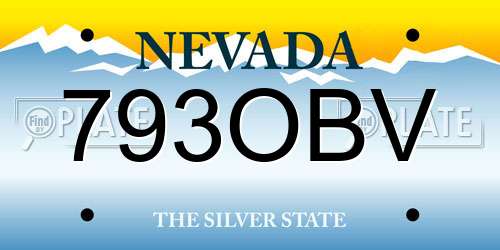 793OBV Nevada License Plate