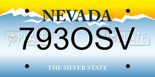 793OSV Nevada License Plate