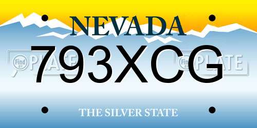 793XCG Nevada License Plate