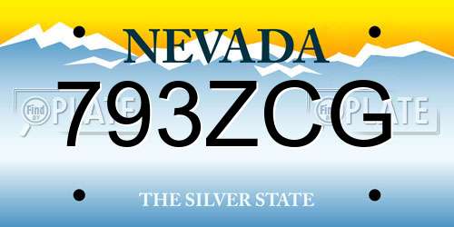 793ZCG Nevada License Plate