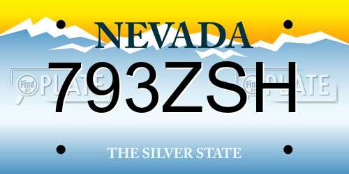 793ZSH Nevada License Plate