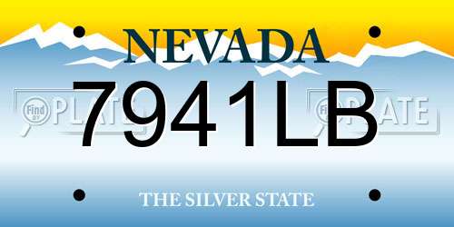 7941LB Nevada License Plate