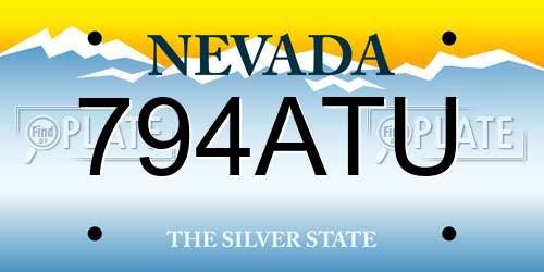794ATU Nevada License Plate