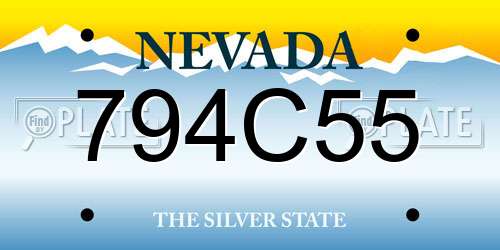 794C55 Nevada License Plate
