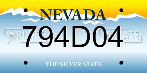 794D04 Nevada License Plate