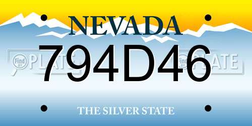 794D46 Nevada License Plate