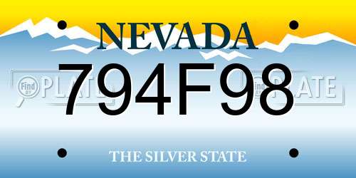 794F98 Nevada License Plate