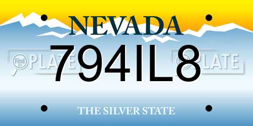 794IL8 Nevada License Plate
