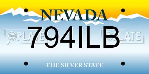 794ILB Nevada License Plate